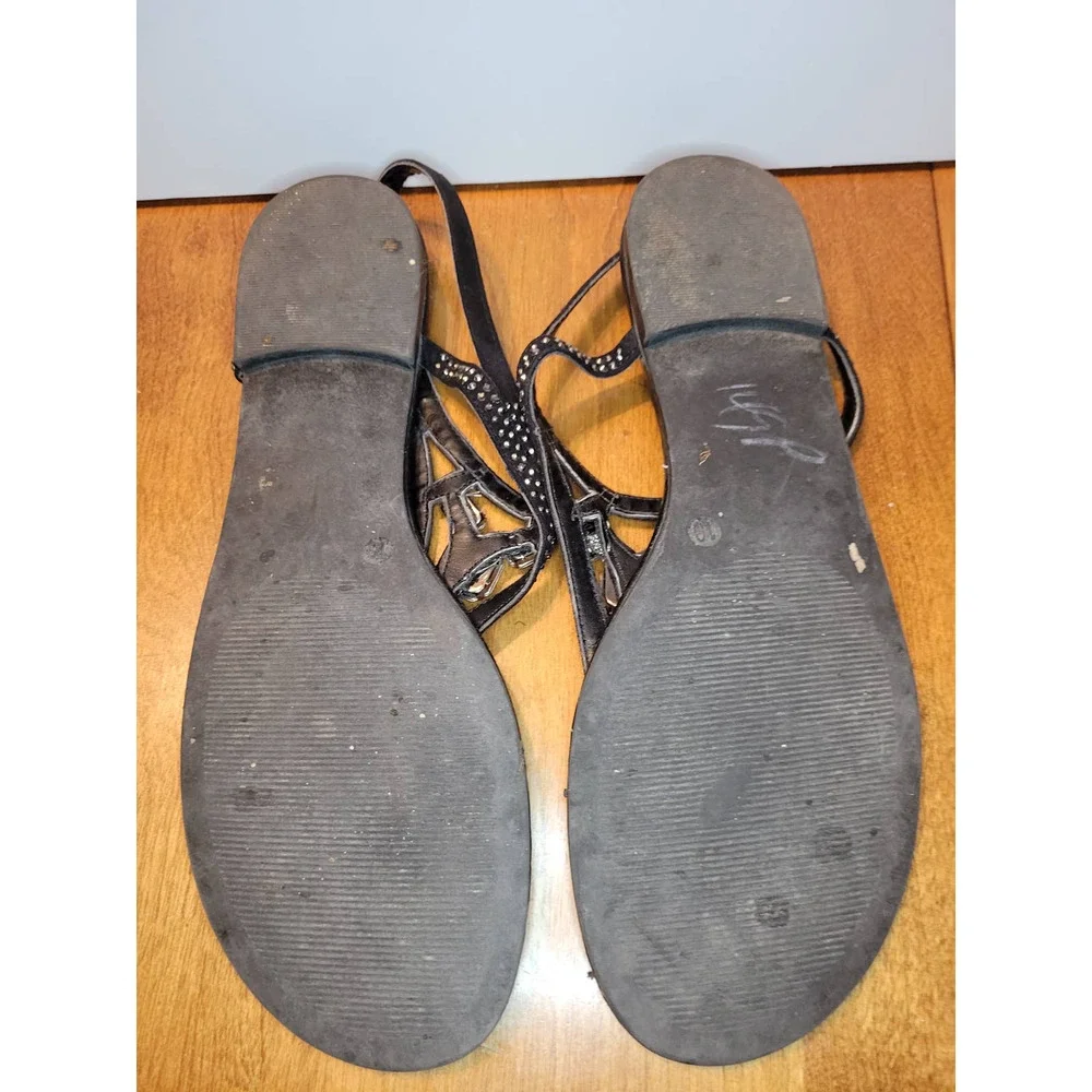 Limelight Black Crystal Studded Sandals - 10 - Picture 4 of 4